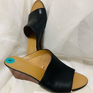 Franco Sarto Black Leather Mules
